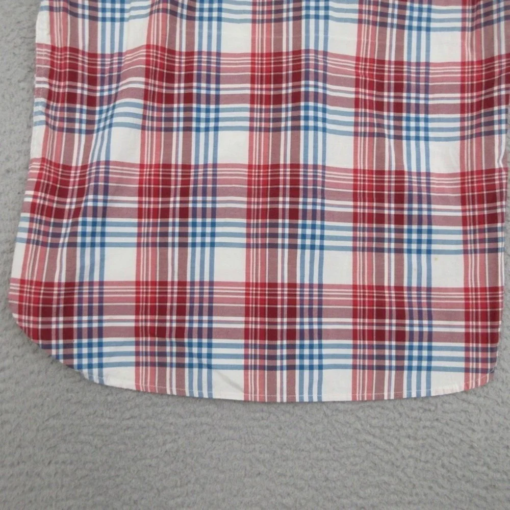Vintage Levis Shirt Men S Red Blue White Plaid Preppy Americana Outdoorsy Casual